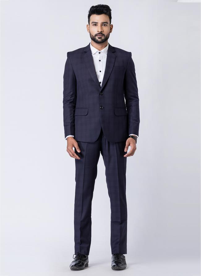 Polyster Tr Navy Blue Party Wear Formal Blazer With Trouser